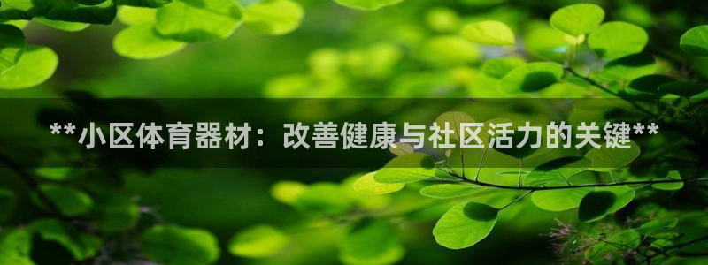 极悦平台官网入口：**小区体育器材：改善健康与社区活