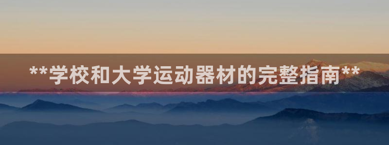 极悦娱乐百科百度贴吧：**学校和大学运动器材的完整指南**